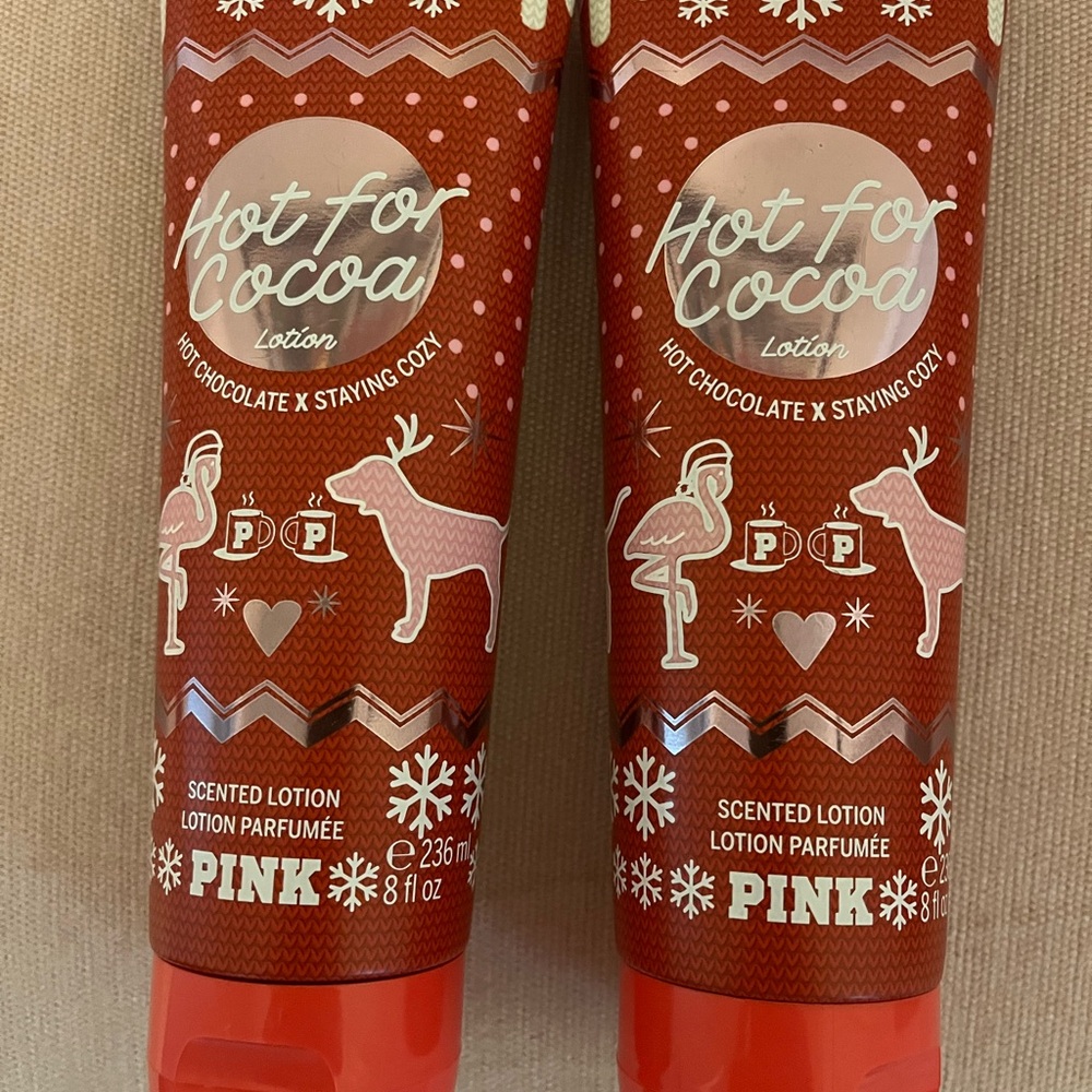 PINK Victoria's Secret Pink and Red Moisturizer in hot for cocoa